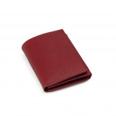 Portofel mic tip portcard din piele naturala DiAmanti Soverato Rosso Scuro